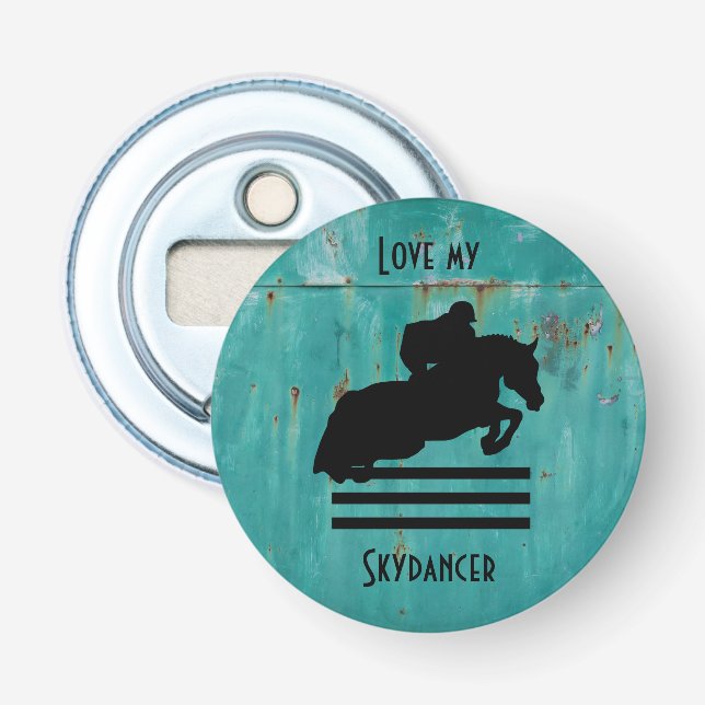 Show Jumper Silhouette for Horse Lovers Bottle Opener (Front)