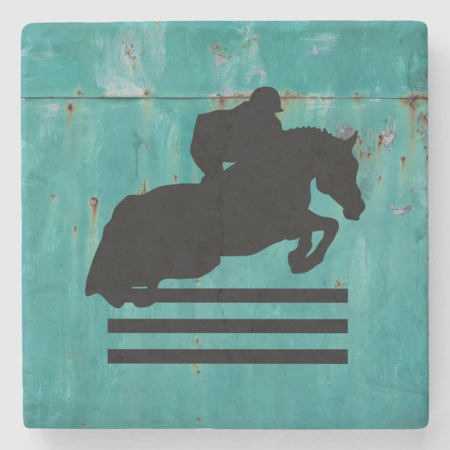 Show Jumper Silhouette for Horse Lovers Stone Coaster (Front)