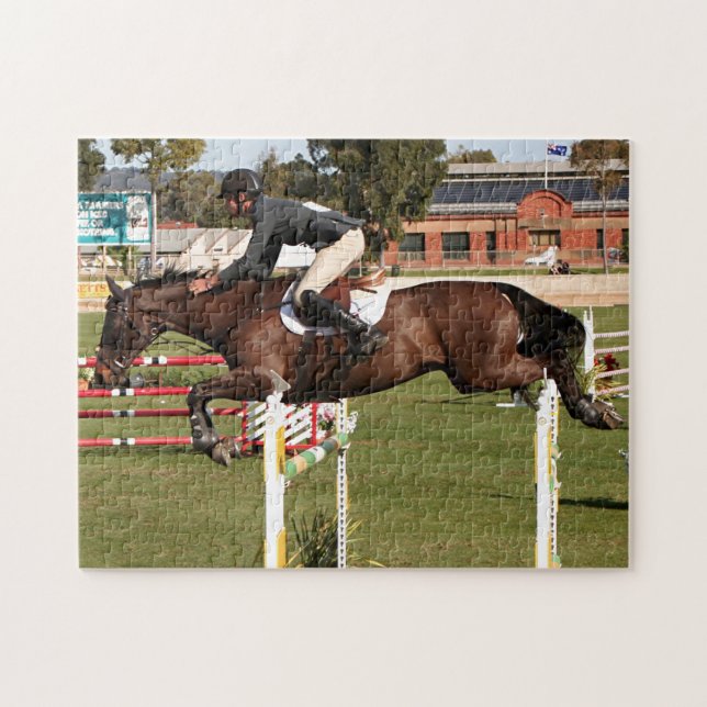 Show jumping horse and rider 2 jigsaw puzzle (Horizontal)