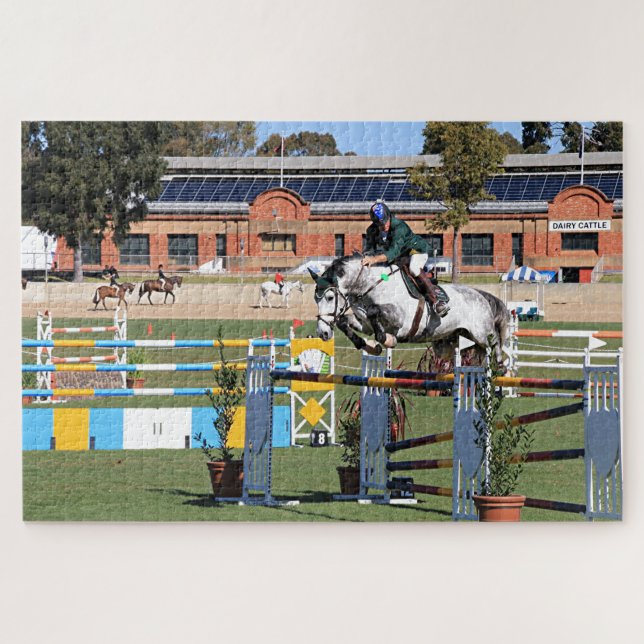 Show jumping horse and rider 3 jigsaw puzzle (Horizontal)