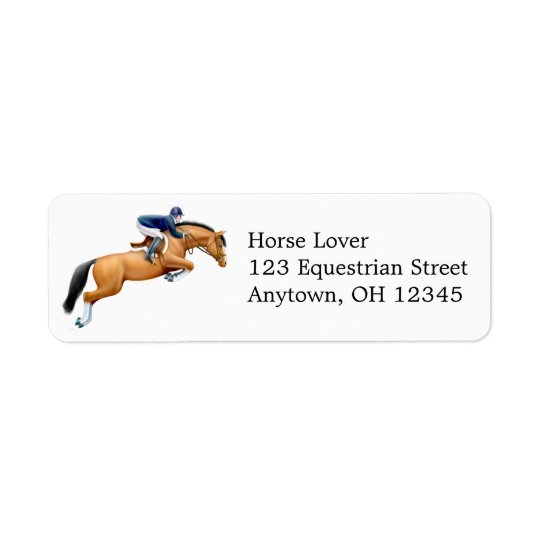 Show Jumping Horse Label Return Address Label