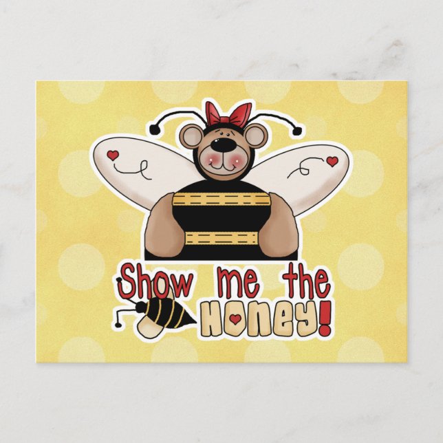Show Me the Honey Bumble Bear Postcard (Front)