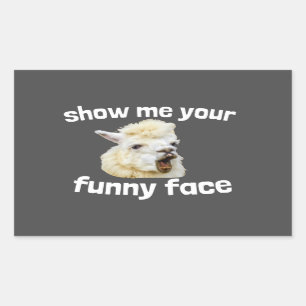 Show me your funny face smiling Alpaca Lama Sticker