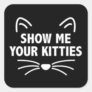 Show Me Your Kitties - Square Stickers, Glossy Square Sticker