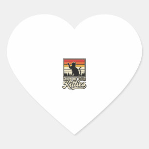 Show Me Your Kitties Vintage Cat Lover Design_1 Heart Sticker