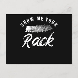 Show Me Your Rack Funny Smoked BBQ Ribs Lover Holiday Postcard