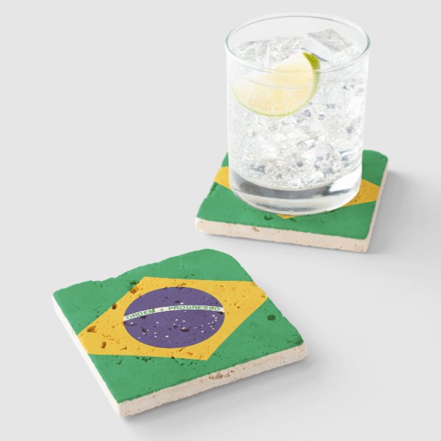 Show off your colours - Brazil Stone Coaster (Side)