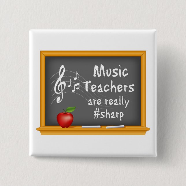 Show off Your Love of Music 2 Inch Square Button (Front)