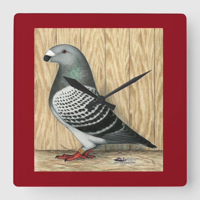 Show Racer Medium Chequered Square Wall Clock (Front)