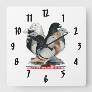 Show Racers Eight Square Wall Clock