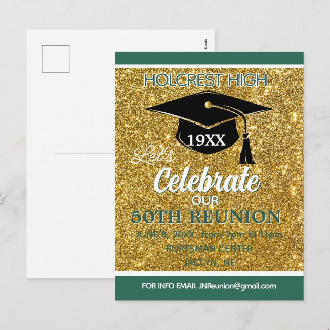 Show stopper Class Reunion invitation post card (Front/Back)