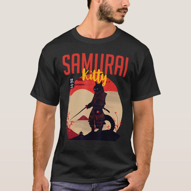 Show Your Feline Side Custom Samurai Kitty T-Shirt (Front)