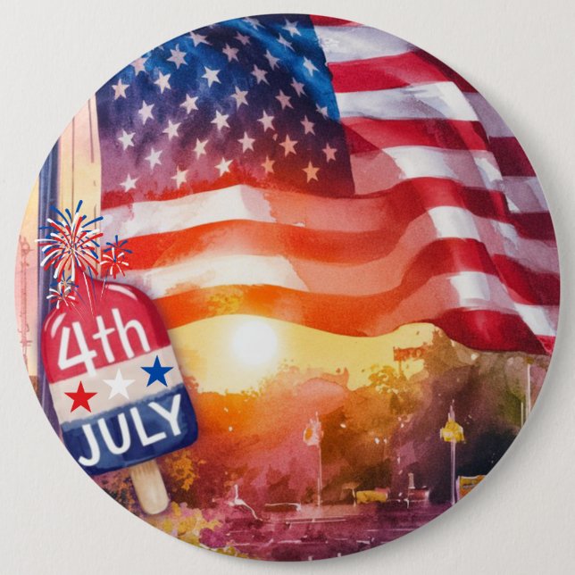 Show your patriotism!  6 inch round button (Front)
