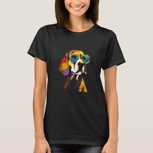 Show Your Pet Pride  Hippie Hippy Beagle T-Shirt (Front)