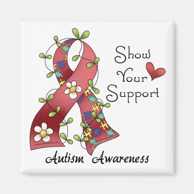 Show Your Support Autism Awareness Fridge Magnet (Front)
