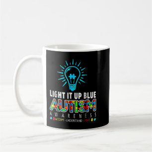 Show your support to autism mom, dad, grandpa, gra coffee mug