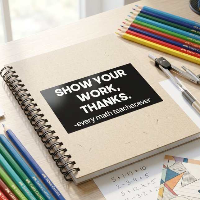 Show Your Work Thanks Sarcastic Math Class Quote Sticker (Creator Uploaded)