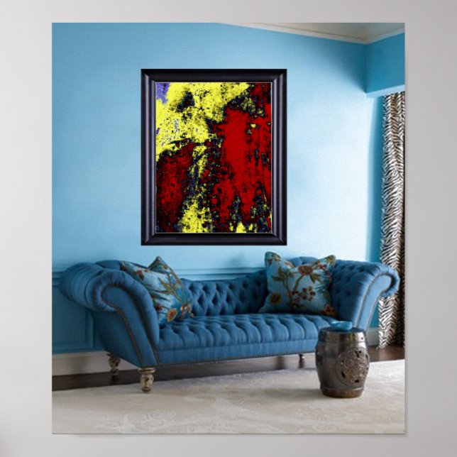 Showcasing Art: SPILLED COLORS Abstract $9.95 Poster (Front)