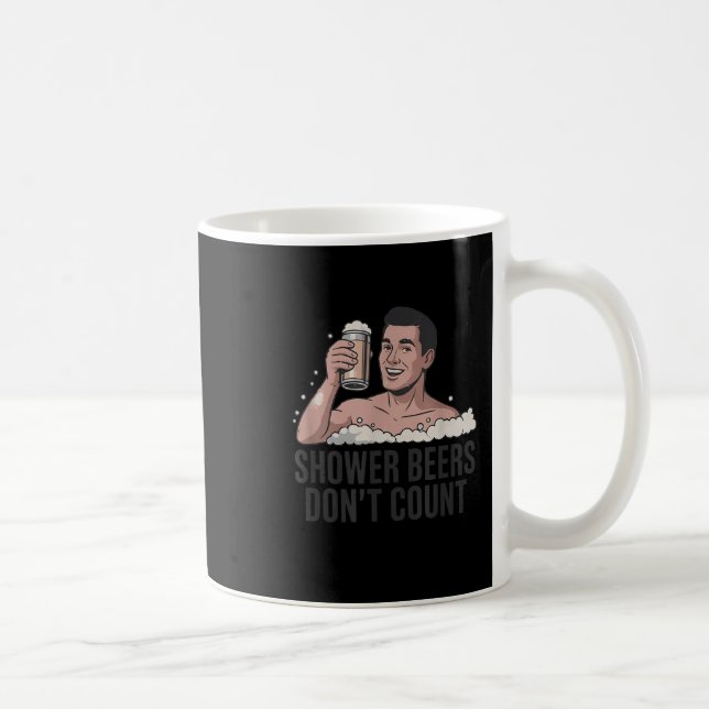 Shower Beers Don’t Count Funny Beer Lover Retro  Coffee Mug (Right)