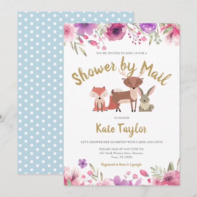 Shower By Mail Long Distance Sprinkle Invitation (Front/Back)