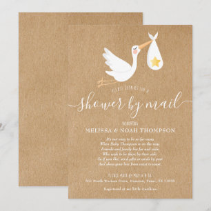 Shower By Mail Long Distance Sprinkle Rustic Invitation