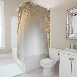 Shower curtain a tree path
