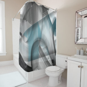 Shower Curtain Abstract Trend Interior Blue Ocean