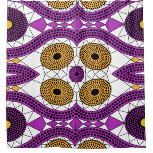 Shower Curtain African Print fabric Ethnic flowers