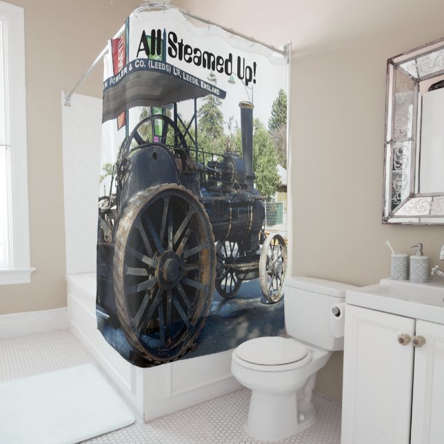 Shower Curtain - All Steamed Up Traction Engine (In Situ)
