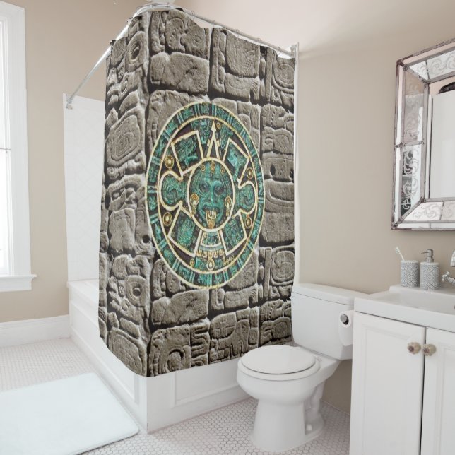 Shower Curtain Aztec Stone (In Situ)