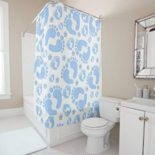 Shower Curtain Baby Feet Boys Elephant