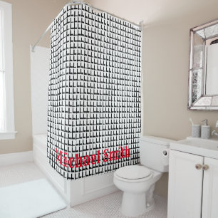 Shower Curtain Black and White Squares