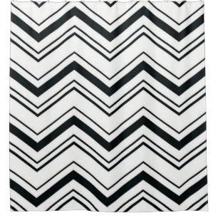 Shower Curtain/Black and White Zig Zags