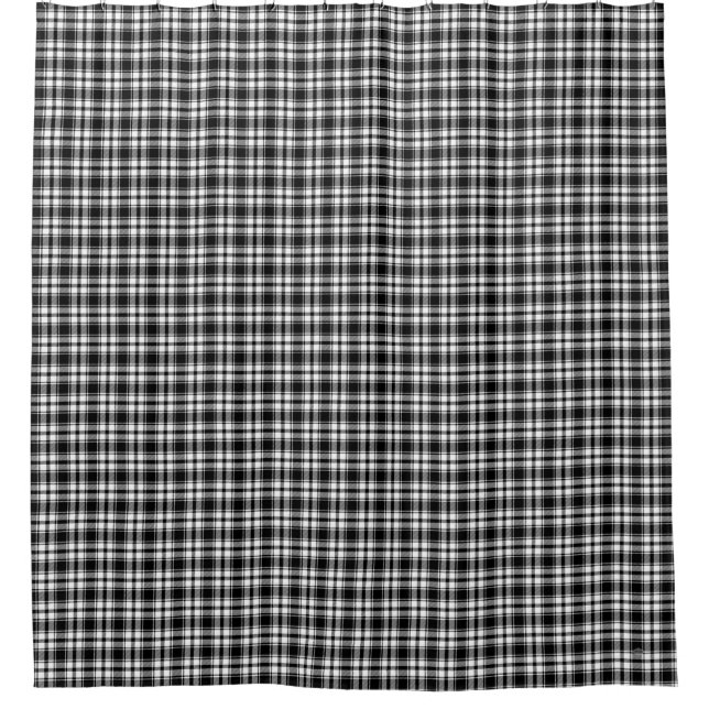 Shower Curtain Black Plaid HAMbyWG (Front)