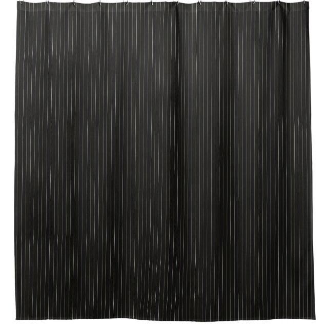 Shower Curtain Black with Creme Lines HAMbyWG (Front)