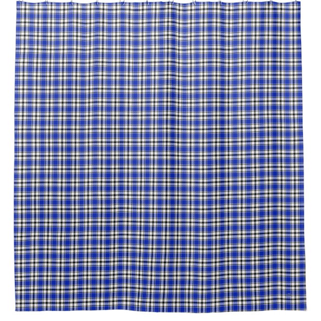 Shower Curtain Blue Green Plaid HAMbyWG (Front)