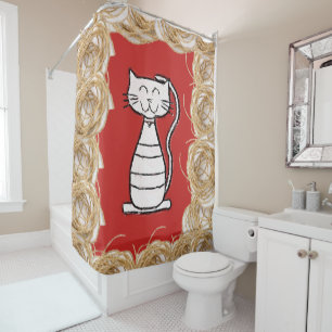 Shower Curtain Cat