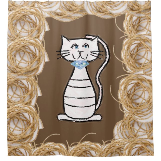 Shower Curtain Cat (Front)