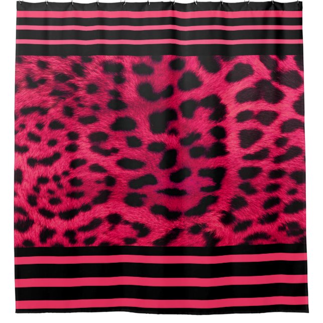 Shower Curtain/Cheetah Print Hot Pink (Front)