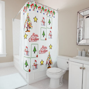 Shower curtain Christmas