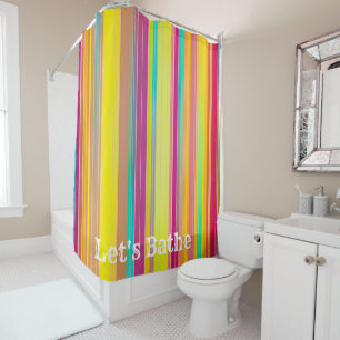 Shower Curtain Colourful Stripe Let's Bathe