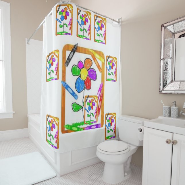 Shower curtain Crayons (In Situ)