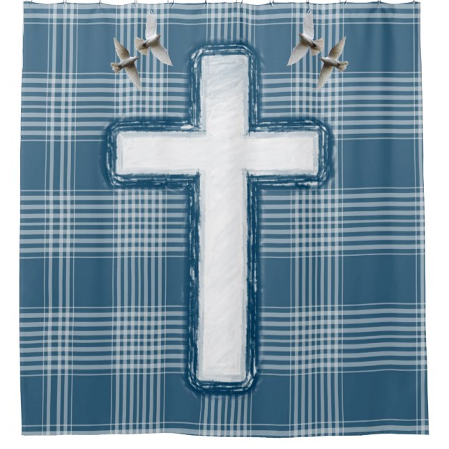 Shower Curtain Cross (Front)