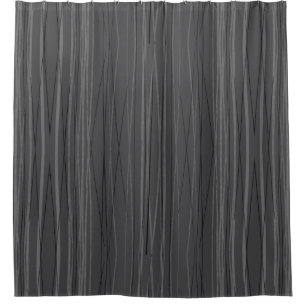 Shower Curtain Dark Charcoal Flowing Lines Modern