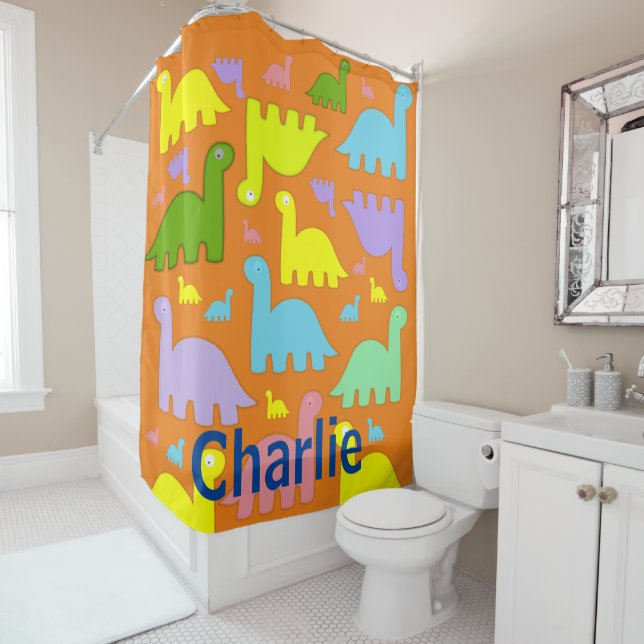 Shower Curtain Dinosaur (In Situ)