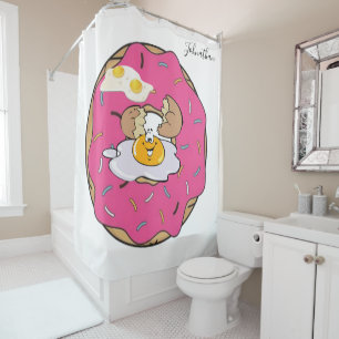 Shower Curtain Doughnut Eggs