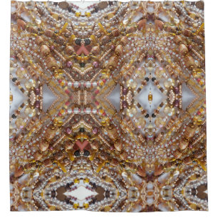 Shower Curtain- Earth Tones Bead Print