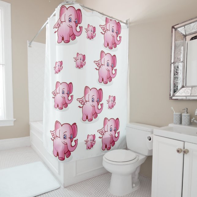 Shower Curtain Elephant (In Situ)