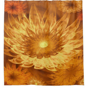 Shower Curtain Fantasy Flowers Yellow