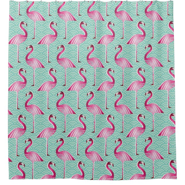 Shower Curtain/Flamingos (Front)